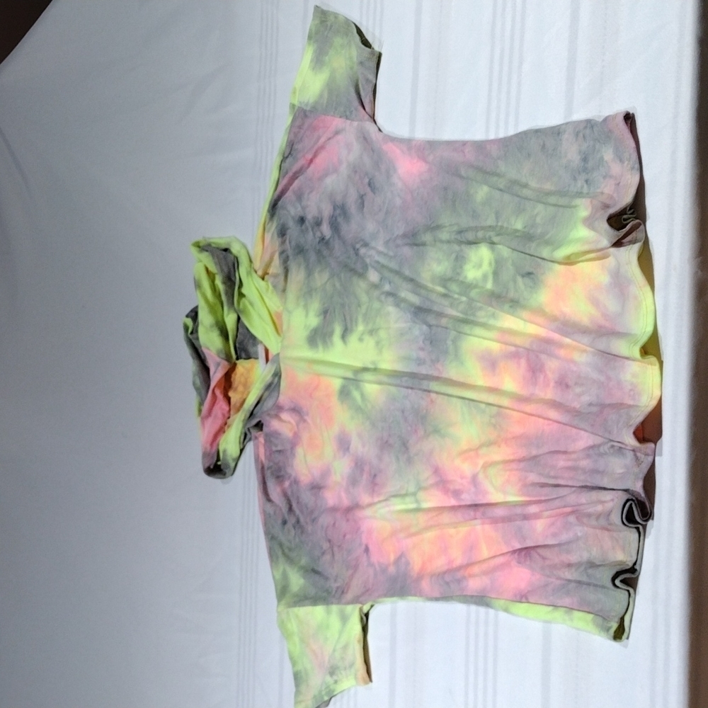 Blumin APPAREL 1XL SUPER SOFT SHORT SLEEVE HOODED TEE TIEDYE NWOT
